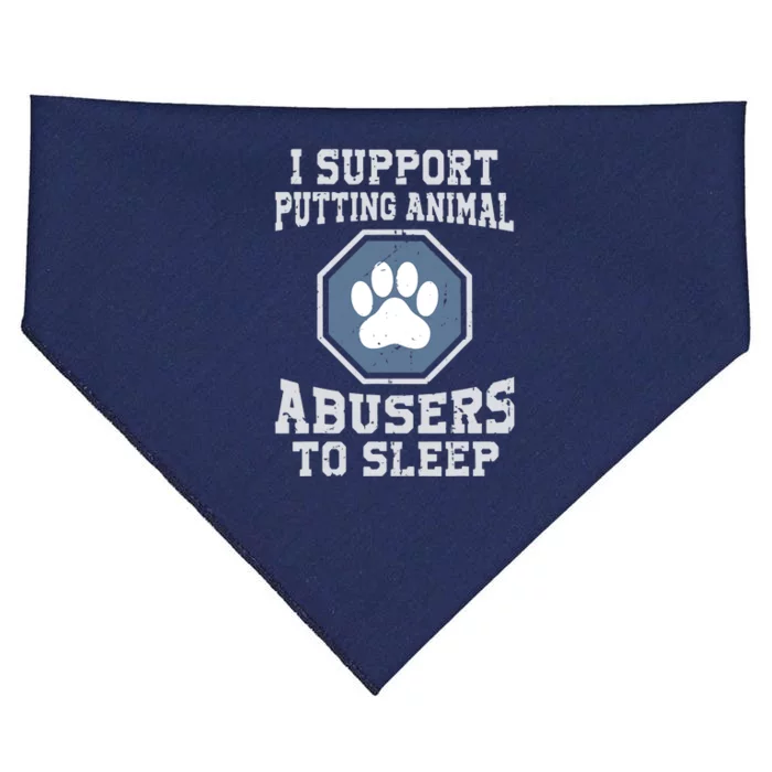 I Support Putting Animal Abusers To Sleep USA-Made Doggie Bandana