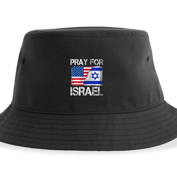 Israel Strong Pray For Israel US Israel Flag Sustainable Bucket Hat