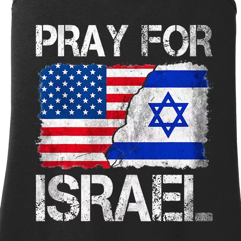 Israel Strong Pray For Israel US Israel Flag Ladies Essential Tank