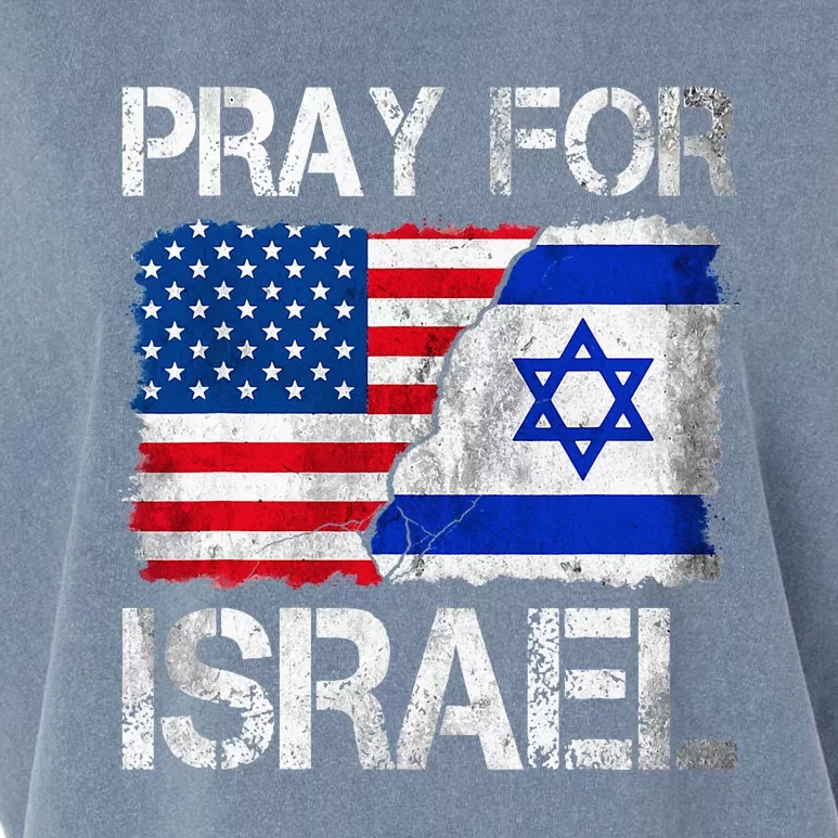 Israel Strong Pray For Israel US Israel Flag Garment-Dyed Women's Muscle Tee