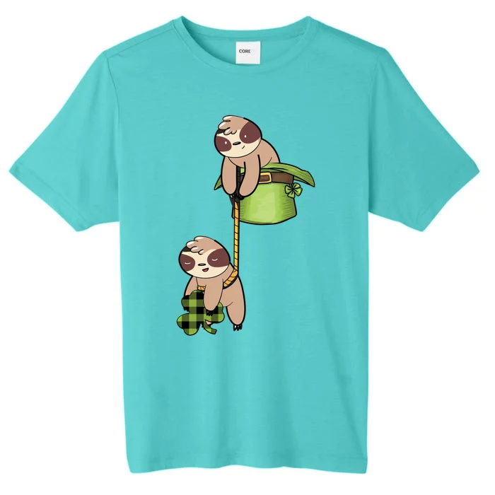 Irish St Patricks Day Fishing Sloth Shamrock Plaid Ireland Gift ChromaSoft Performance T-Shirt