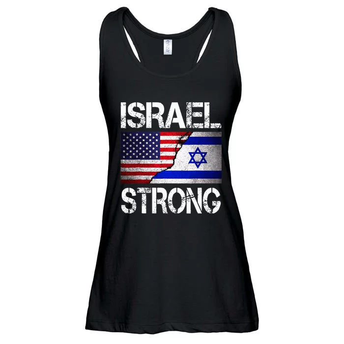 Israel Strong Pray For Israel US Israel Flag Ladies Essential Flowy Tank