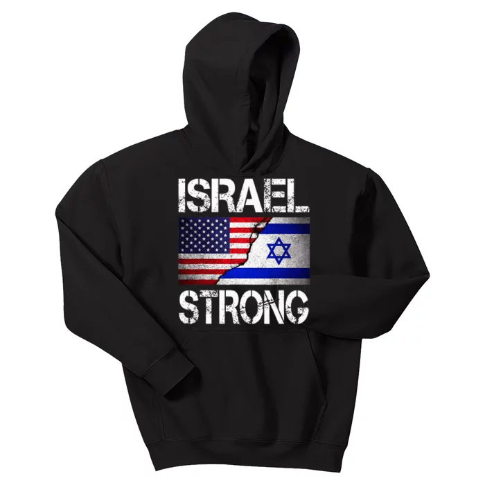 Israel Strong Pray For Israel US Israel Flag Kids Hoodie