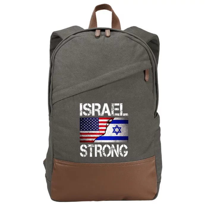 Israel Strong Pray For Israel US Israel Flag Cotton Canvas Backpack