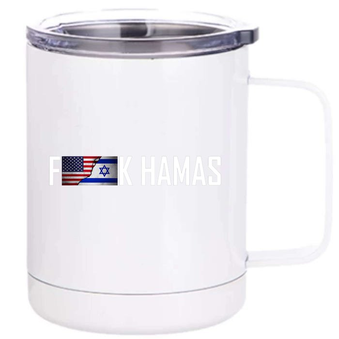 Israel Strong Pray For Israel Us Israel Flag Front & Back 12oz Stainless Steel Tumbler Cup