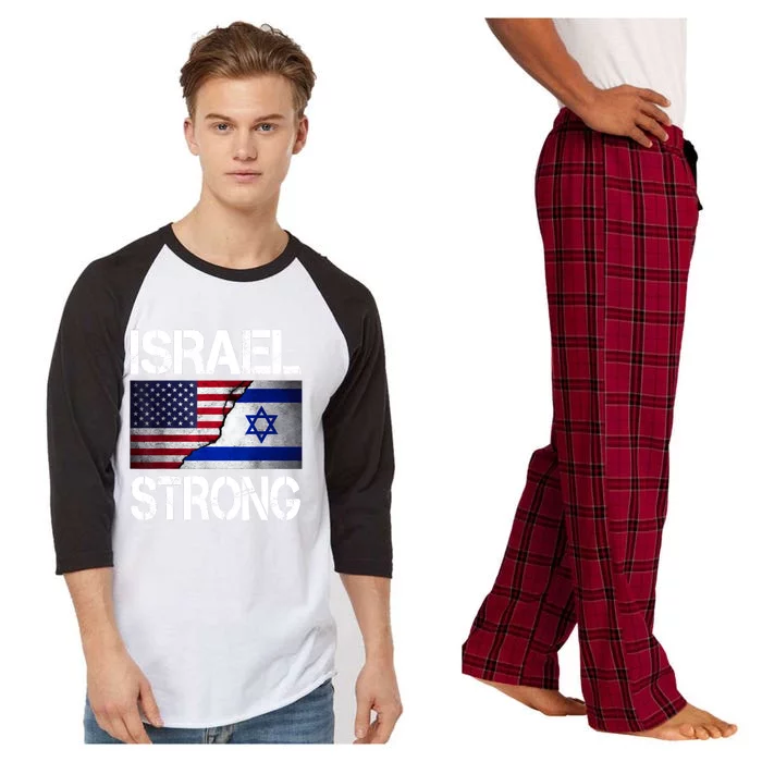 Israel Strong Pray For Israel Us Israel Flag Raglan Sleeve Pajama Set