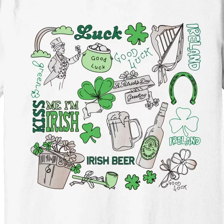 Irish St Patricks Day Love Lip Me I'm Irish Beer Drinking Team Premium T-Shirt