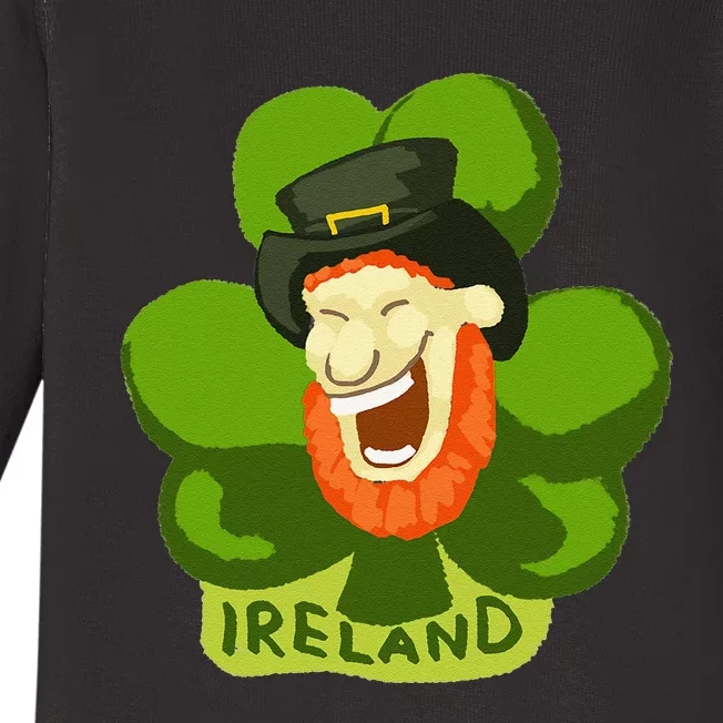 Ireland Saint Patrick's Day Leprechaun Shamrock Green Gift Baby Long Sleeve Bodysuit