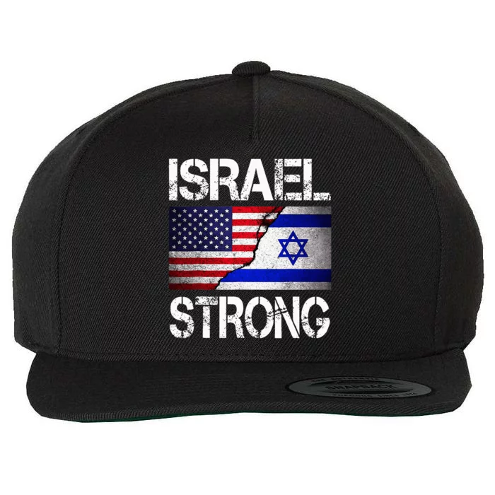 Israel Strong Pray For Israel US Israel Flag Wool Snapback Cap