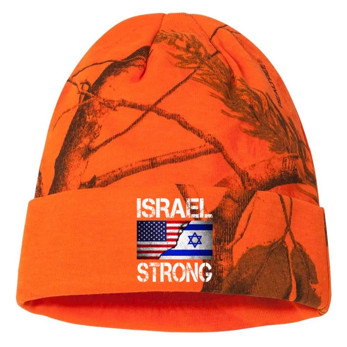 Israel Strong Pray For Israel US Israel Flag Kati - 12in Camo Beanie