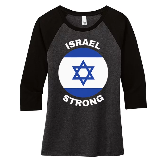 Israel Strong Pray for Israel Women's Tri-Blend 3/4-Sleeve Raglan Shirt