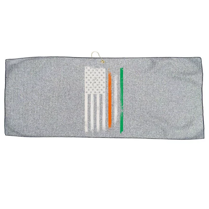 Ireland St Patrick's Day Gift Vintage Irish American Flag Gift Large Microfiber Waffle Golf Towel