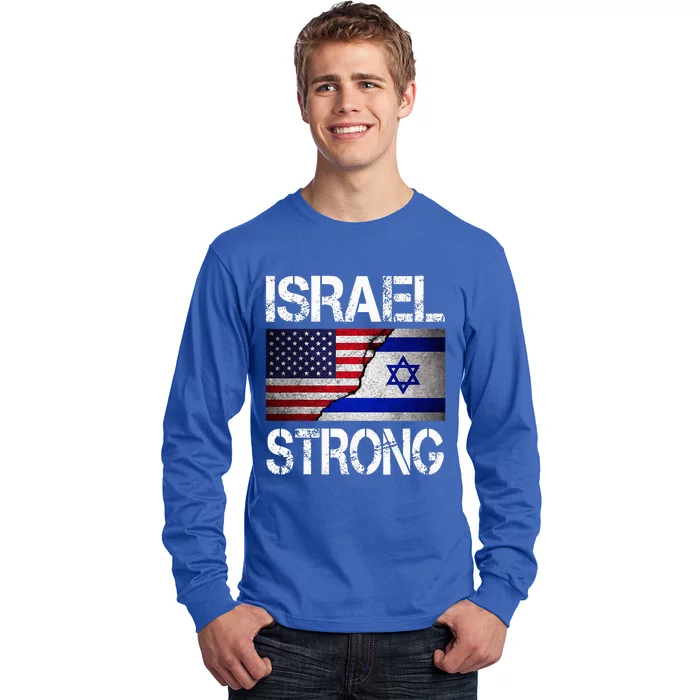 Israel Strong Pray For Israel US Israel Flag Long Sleeve Shirt