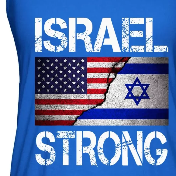 Israel Strong Pray For Israel US Israel Flag Ladies Essential Flowy Tank