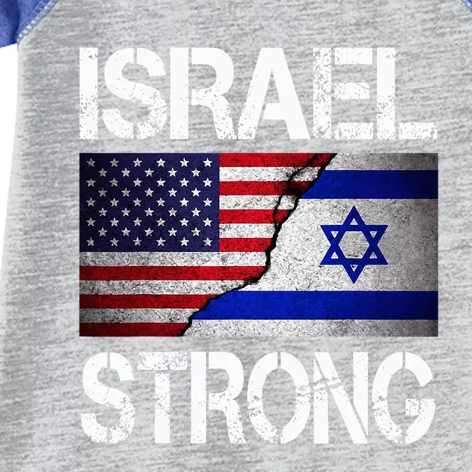 Israel Strong Pray For Israel US Israel Flag Infant Baby Jersey Bodysuit