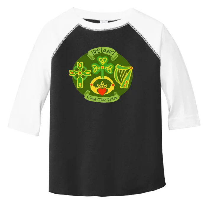 Ireland Saint Patrick's Day Celtic Cross Shamrock Green Gift Toddler Fine Jersey T-Shirt