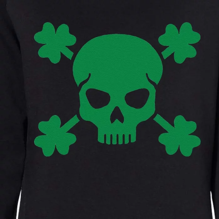 Irish Saint Patricks Day Skull And Crossbones Pirate Womens California Wash Sweatshirt