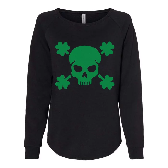 Irish Saint Patricks Day Skull And Crossbones Pirate Womens California Wash Sweatshirt