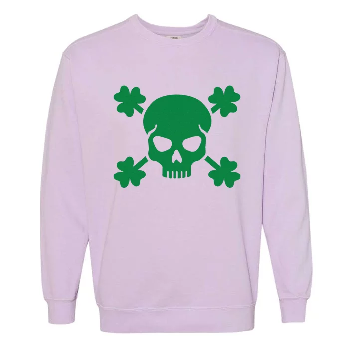 Irish Saint Patricks Day Skull And Crossbones Pirate Garment-Dyed Sweatshirt