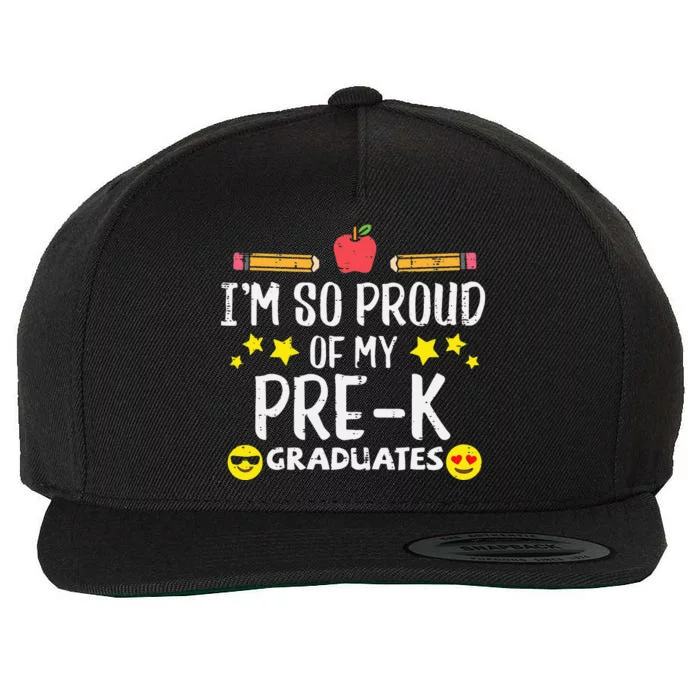 Im So Proud Of My Pre-K Graduates groovy Teacher Wool Snapback Cap