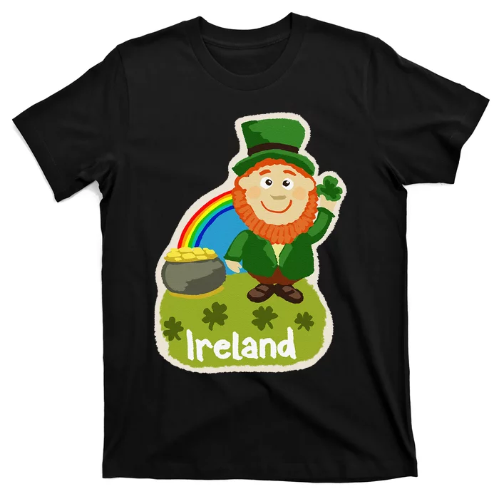 Ireland Saint Patrick's Day Leprechaun Shamrock Green T-Shirt