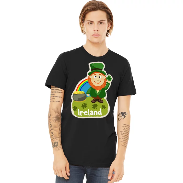 Ireland Saint Patrick's Day Leprechaun Shamrock Green Premium T-Shirt