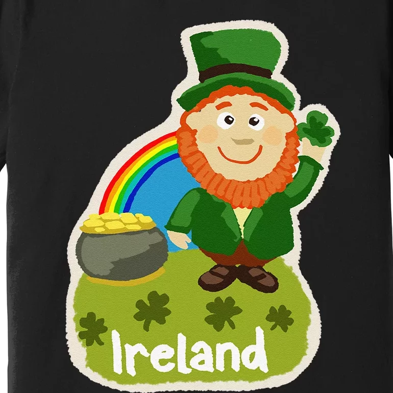 Ireland Saint Patrick's Day Leprechaun Shamrock Green Premium T-Shirt