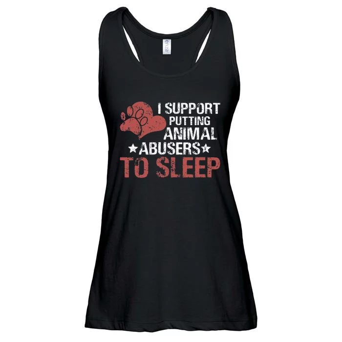 I Support Putting Animal Abusers To Sleep Ladies Essential Flowy Tank