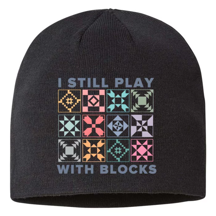 I Still Play With Blocks Quilt Blocks 8 1/2in Sustainable Knit Beanie