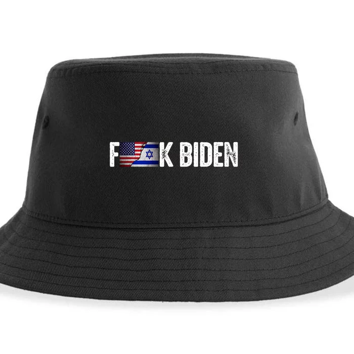 Israel Strong Pray For Israel Us Israel Flag Anti Biden Sustainable Bucket Hat