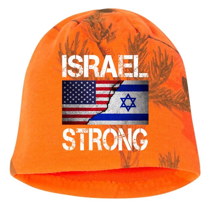 Israel Strong Pray For Israel US Israeli Flag Kati - Camo Knit Beanie