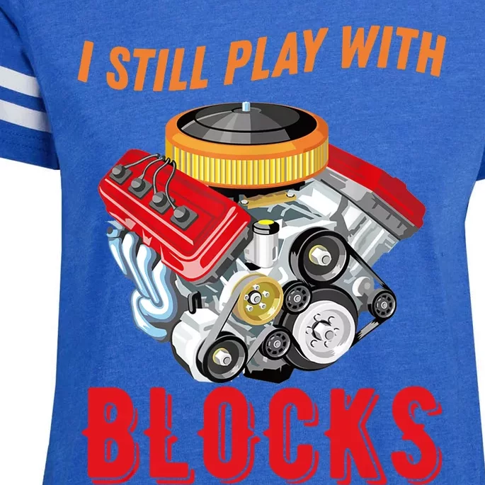 I Still Play With Blocks Man Gift Enza Ladies Jersey Football T-Shirt