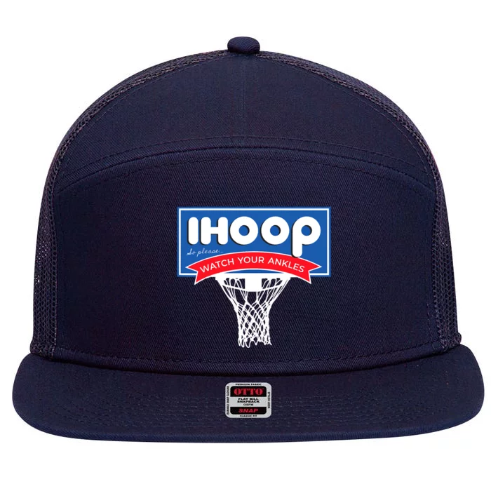 IHOOP So Please Watch Your Ankles Funny Basketball 7 Panel Mesh Trucker Snapback Hat