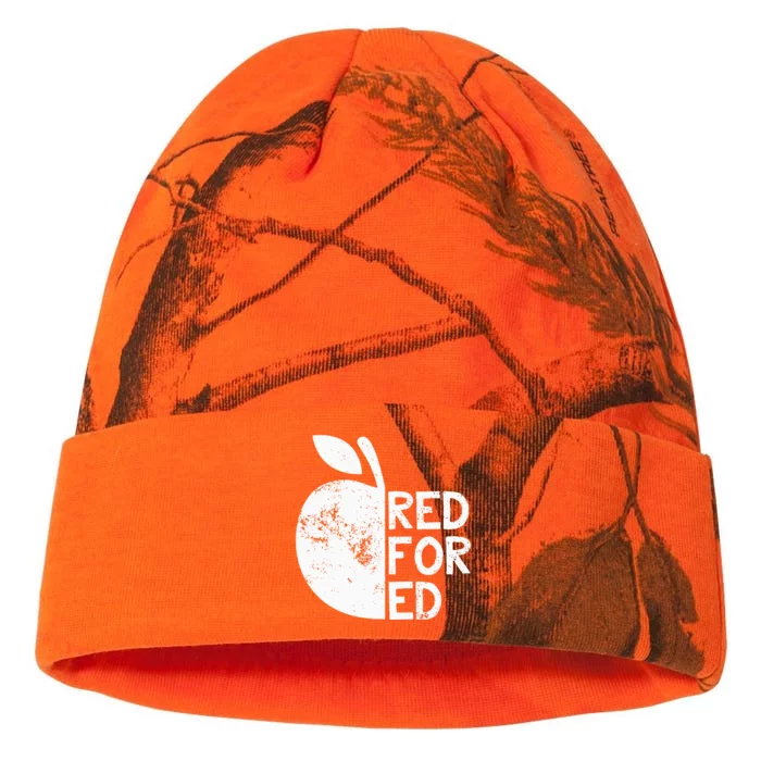 I Support Public Education Red For Ed Teacher Gift Kati - 12in Camo Beanie