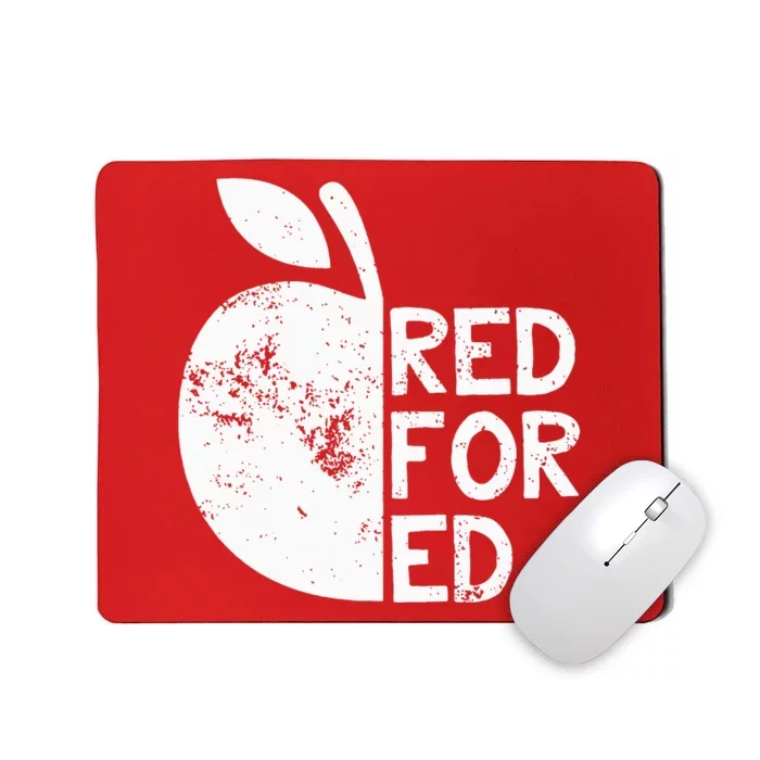 I Support Public Education Red For Ed Teacher Gift Mousepad