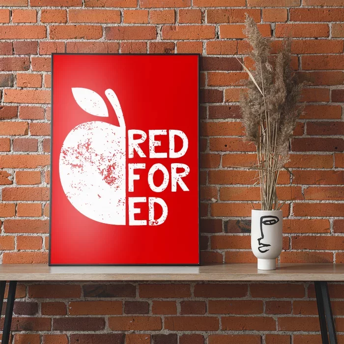 I Support Public Education Red For Ed Teacher Gift Poster