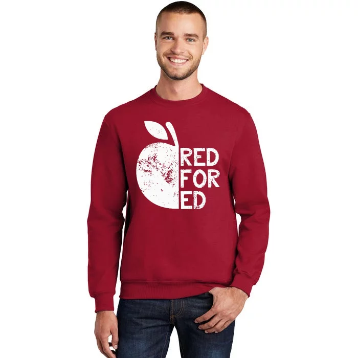 I Support Public Education Red For Ed Teacher Gift Tall Sweatshirt