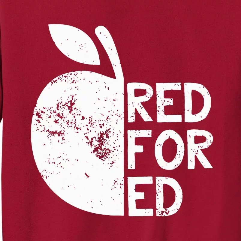 I Support Public Education Red For Ed Teacher Gift Tall Sweatshirt