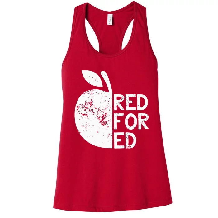 I Support Public Education Red For Ed Teacher Gift Women's Racerback Tank