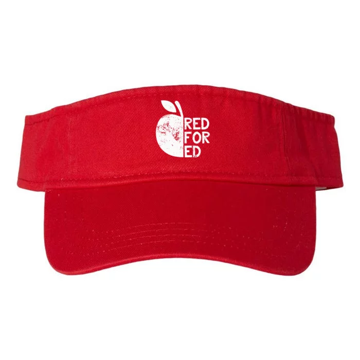 I Support Public Education Red For Ed Teacher Gift Valucap Bio-Washed Visor