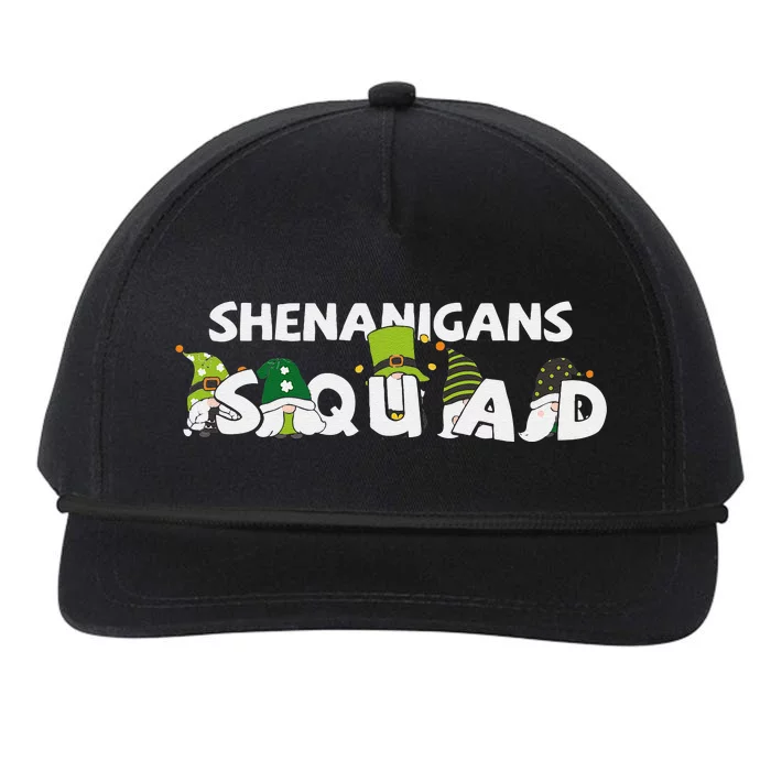 irish st patrick green Shenanigans Squad lucky Shamrock Snapback Five-Panel Rope Hat