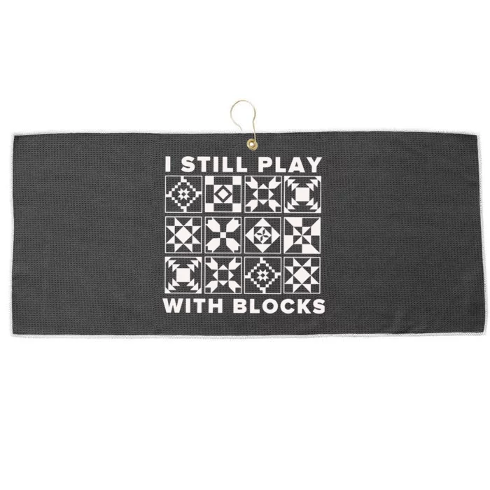 I Still Play With Blocks Large Microfiber Waffle Golf Towel