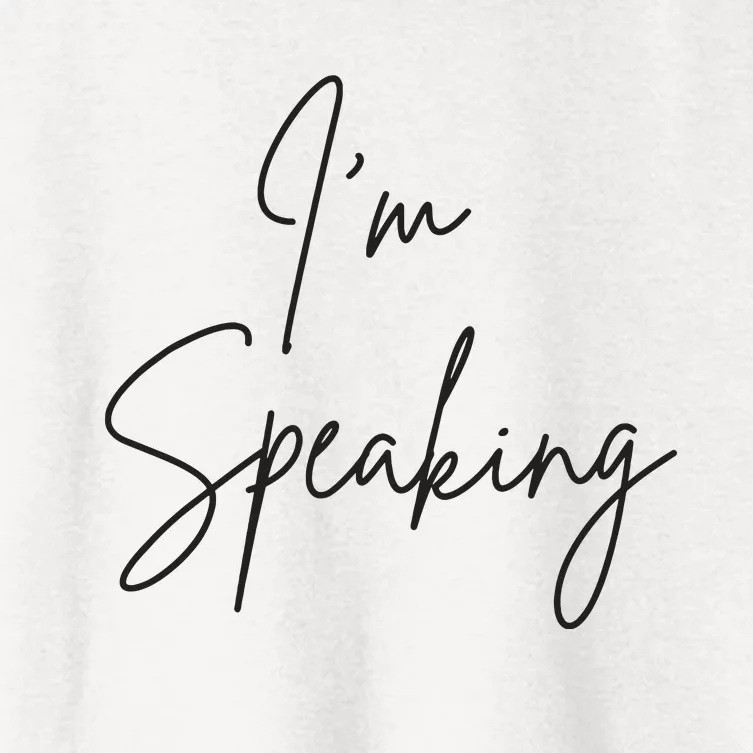 Im Speaking Quote Kamala Harris Joe Biden 2024 Women's Crop Top Tee