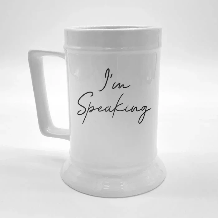 IM Speaking Quote Kamala Harris Front & Back Beer Stein