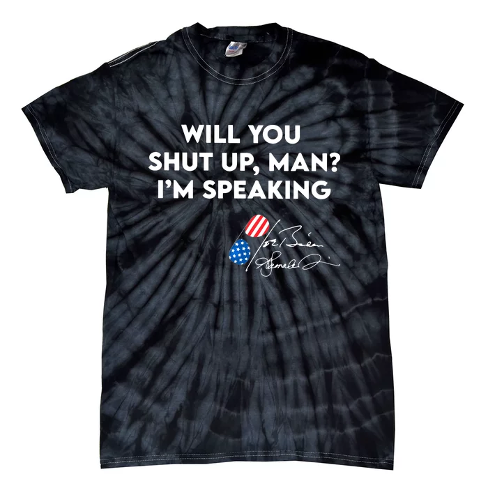 IM Speaking Quote With American Flag Mic Graphic Tie-Dye T-Shirt