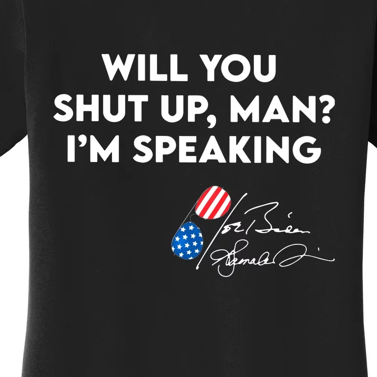 IM Speaking Quote With American Flag Mic Graphic Women's T-Shirt