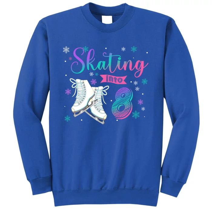 Ice Skating Rolling 8th Birthday Party Family Matching Great Gift Tall Sweatshirt