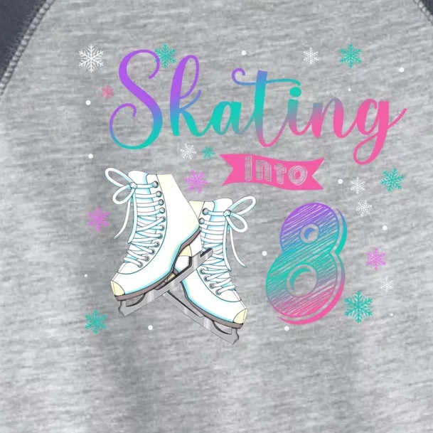 Ice Skating Rolling 8th Birthday Party Family Matching Great Gift Toddler Fine Jersey T-Shirt