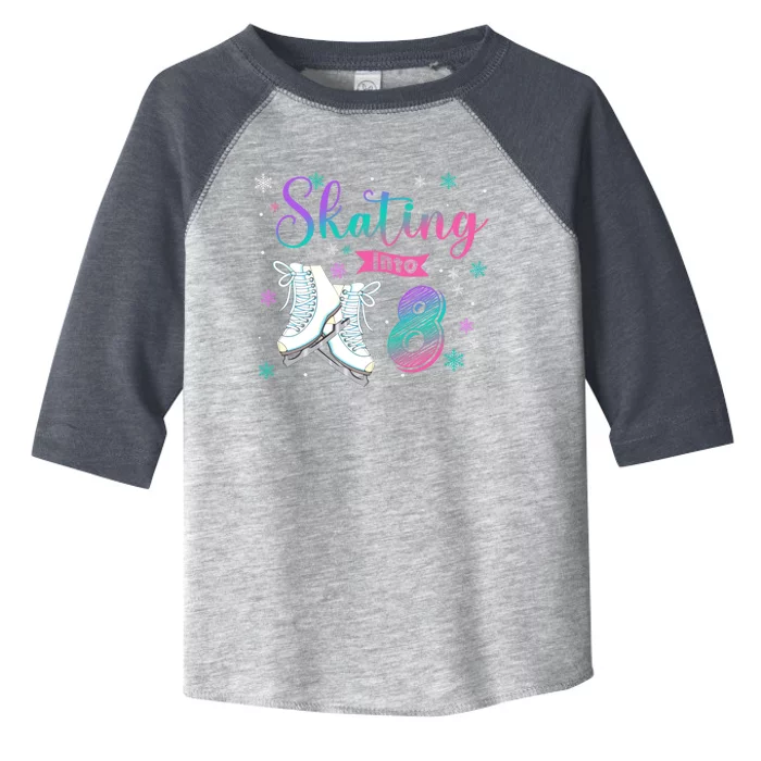 Ice Skating Rolling 8th Birthday Party Family Matching Great Gift Toddler Fine Jersey T-Shirt