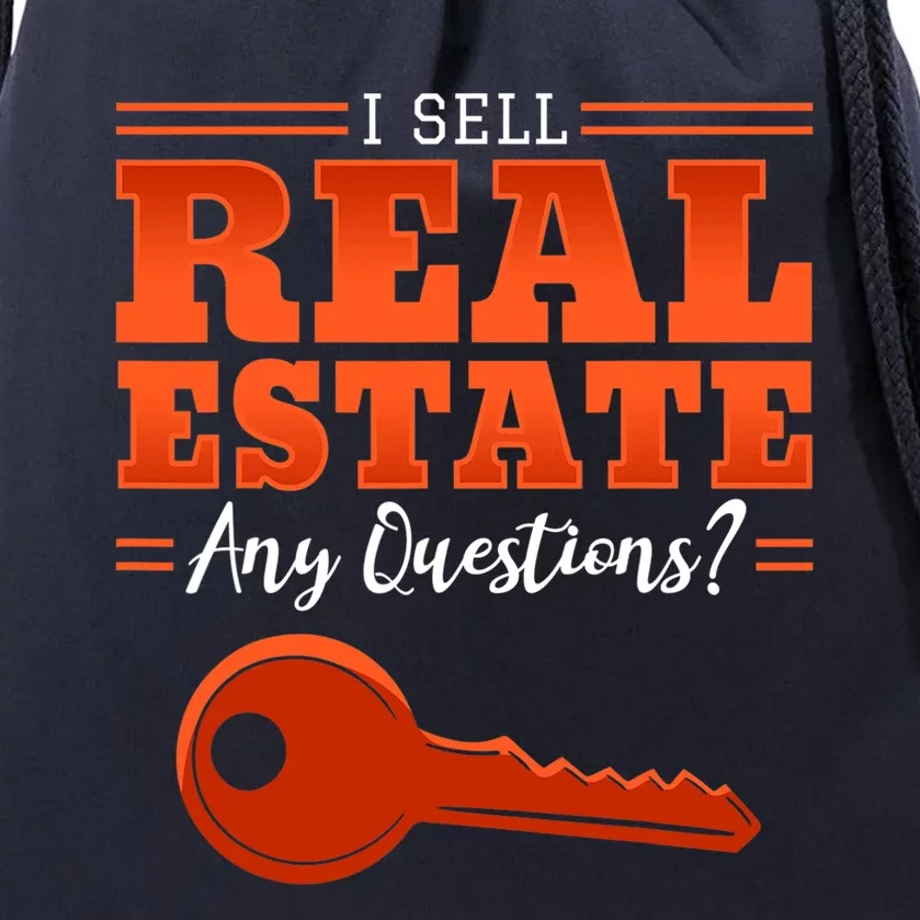 I Sell Real Estate Agent Broker Property Realty Design Drawstring Bag